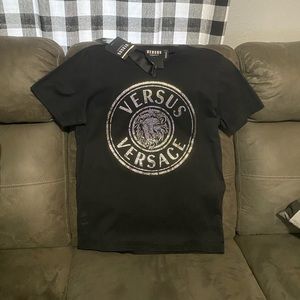 Black Versace Lion Head T Shirt